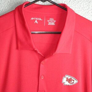 ANTIGUA KANSAS CITY CHIEFS MEN'S GOLF POLO SHIRT RED XXL 2XL POLYESTER